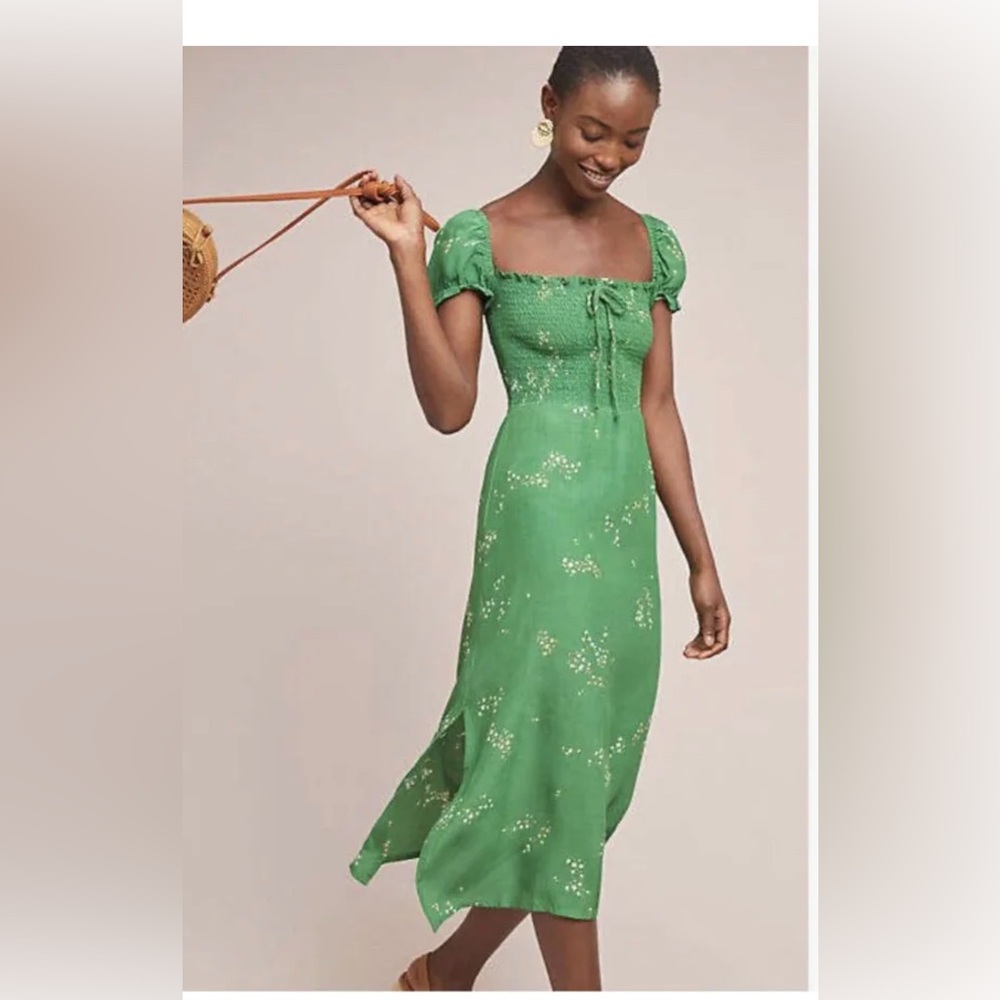 Faithfull The Brand Castillo Dress Green Size 8
